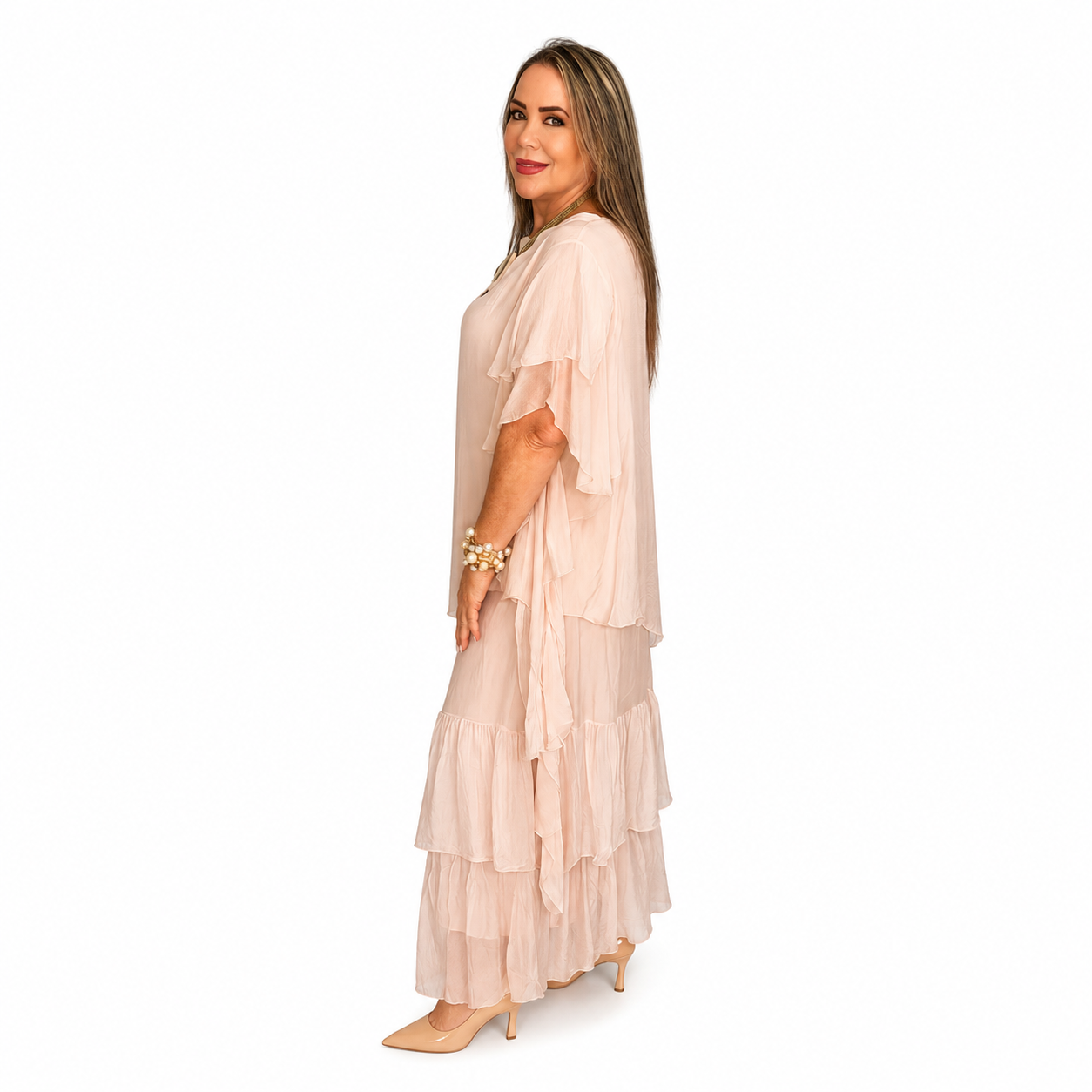 Blush Grace Silk & Viscose Dress
