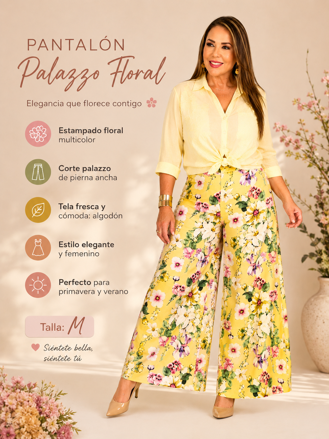 Pantalón Palazzo Floral Primavera