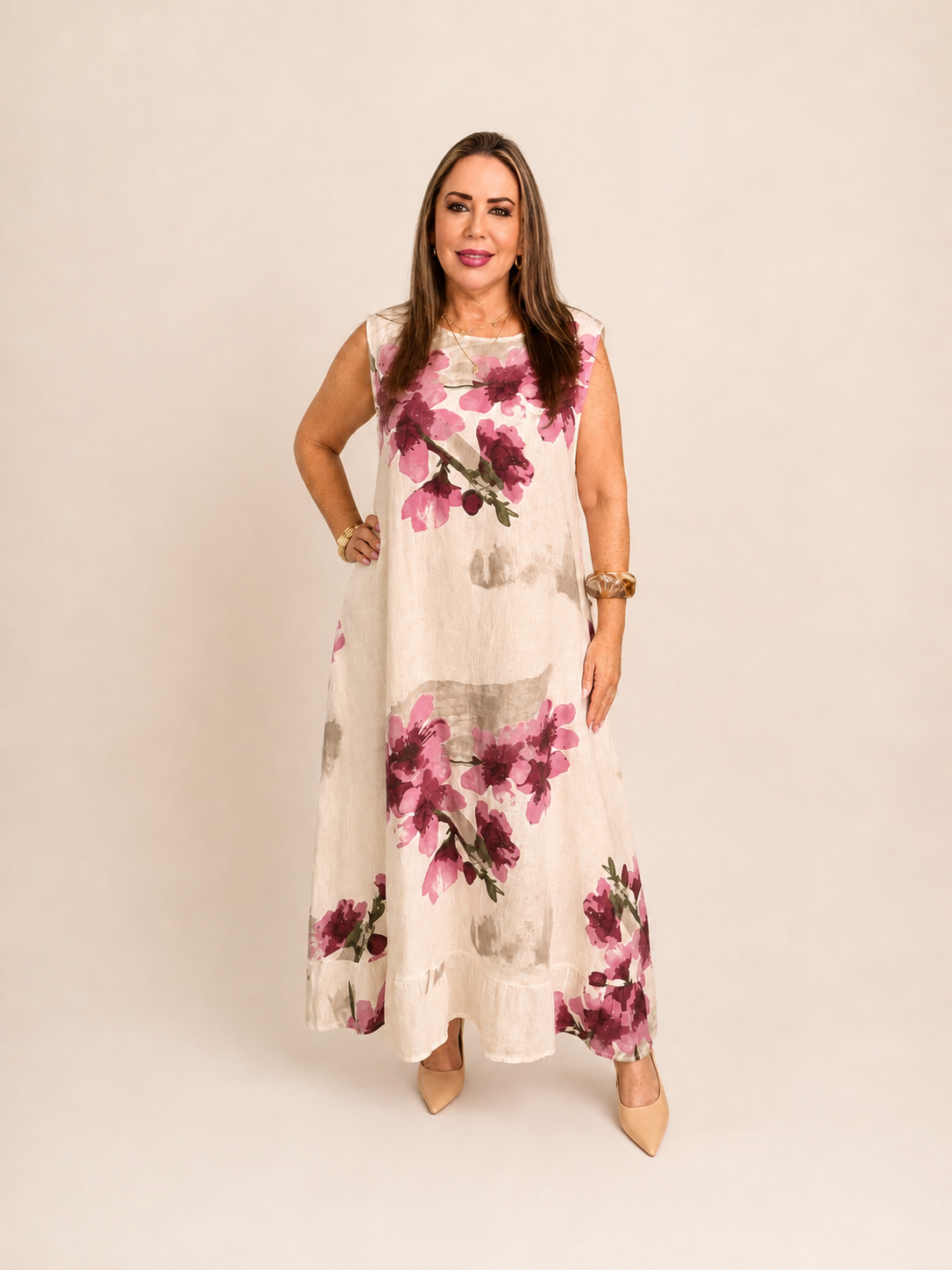 Vestido de Lino Italiano con Chaqueta – 2 Piezas