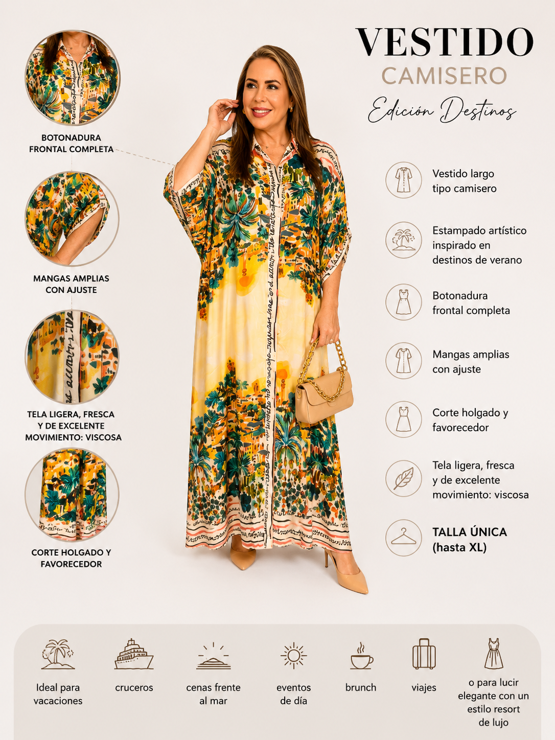 Vestido Camisero Maxi Resort