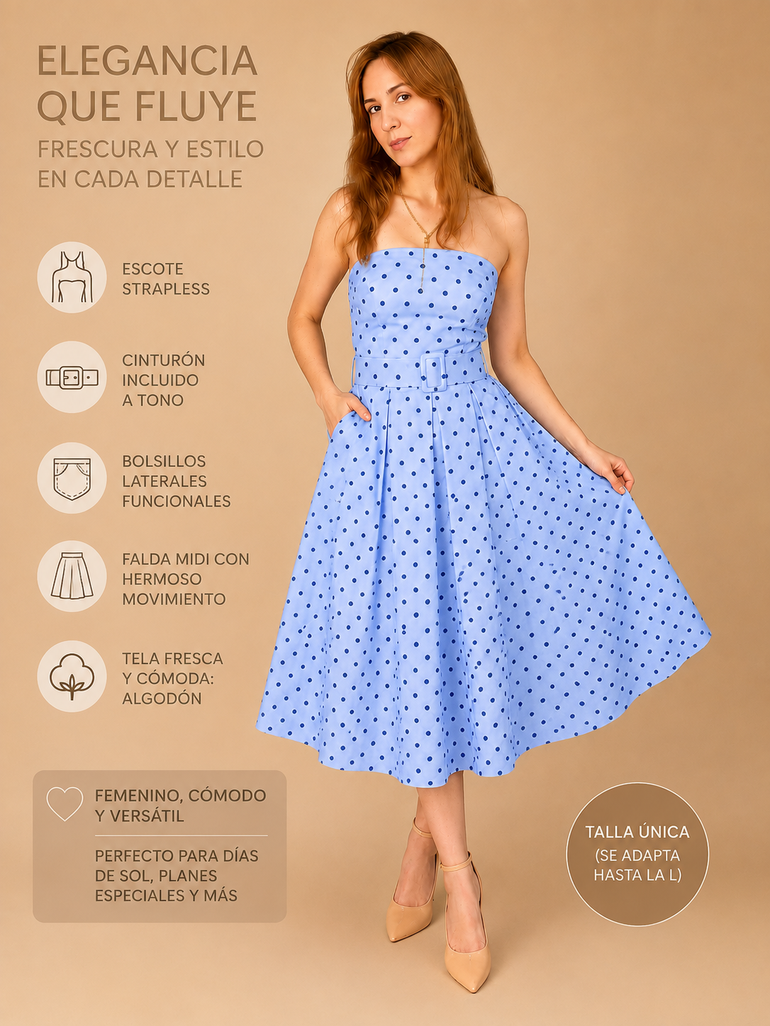 Vestido Midi Lunares