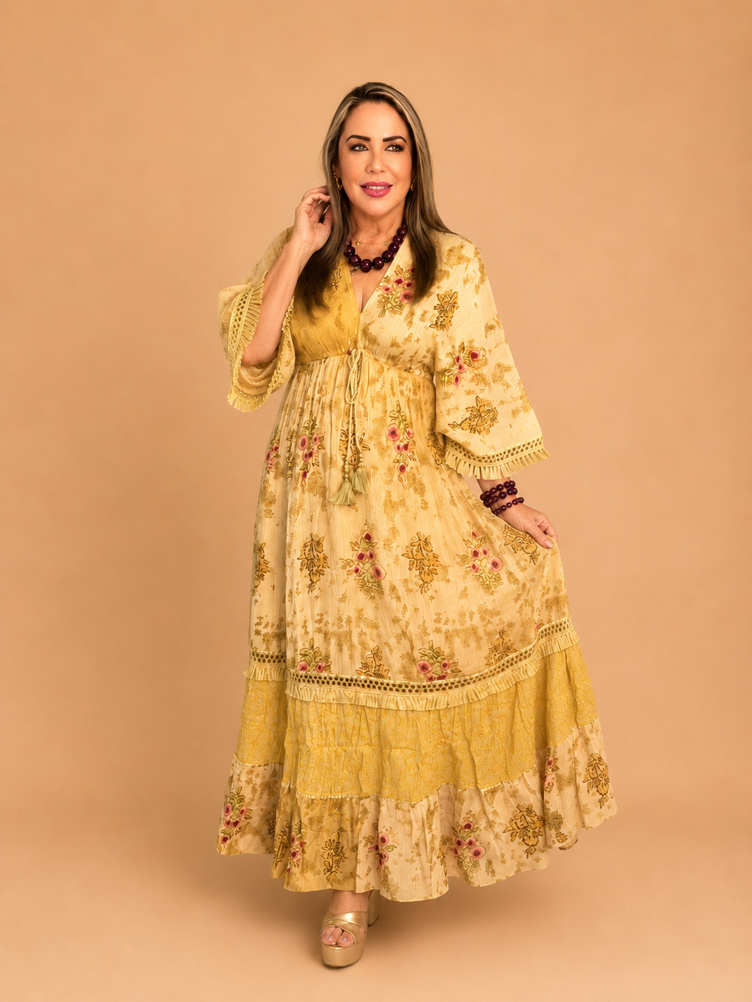 Vestido Maxi Boho Bordado