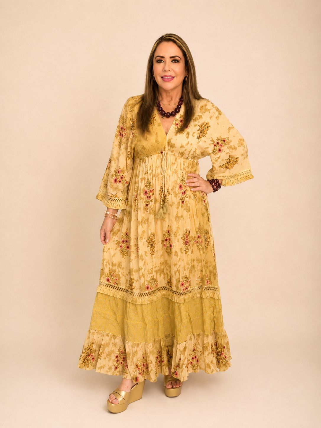 Vestido Maxi Boho Bordado