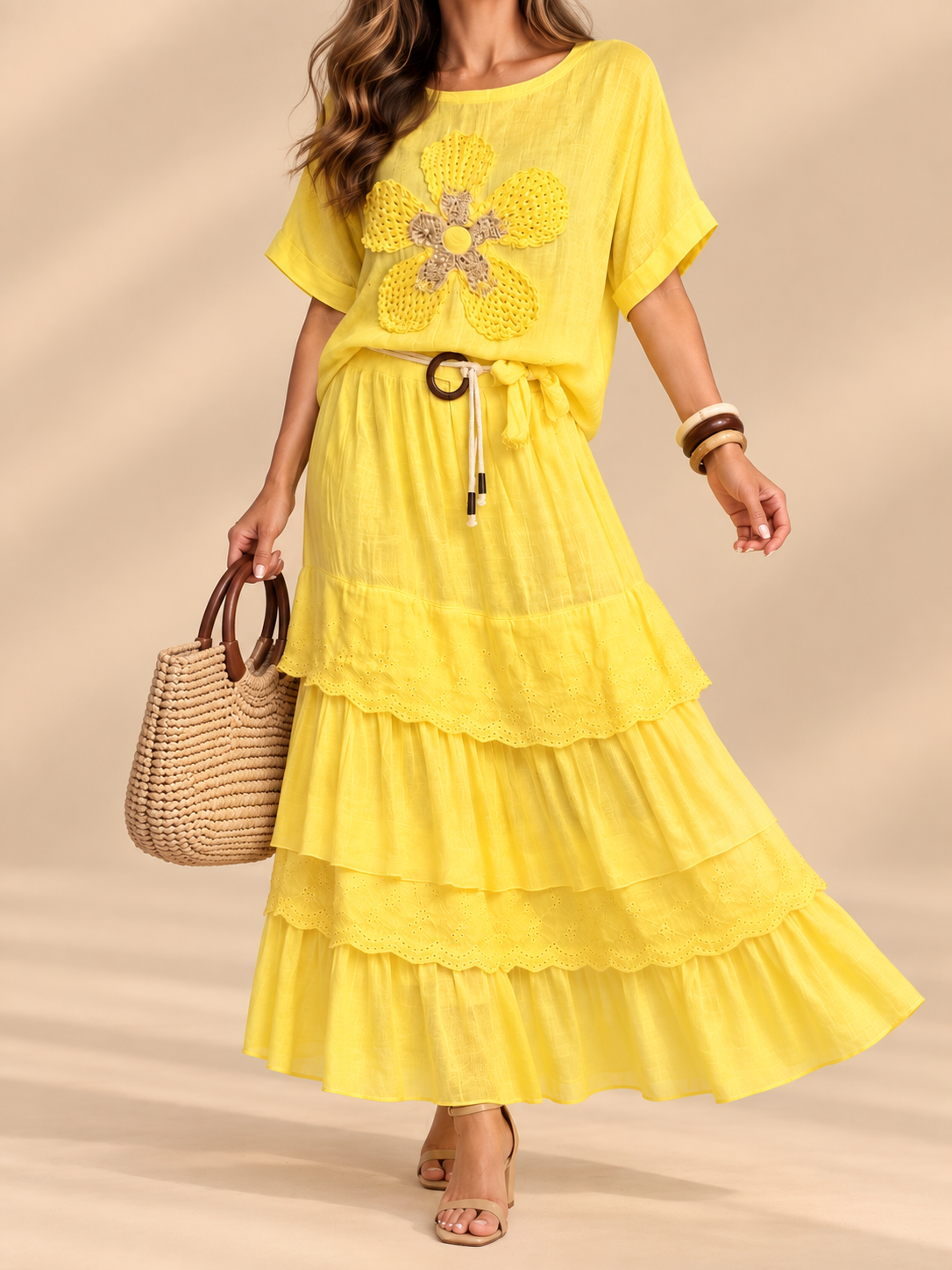 Conjunto Fiore Capri de Lino Italiano – 2 Piezas