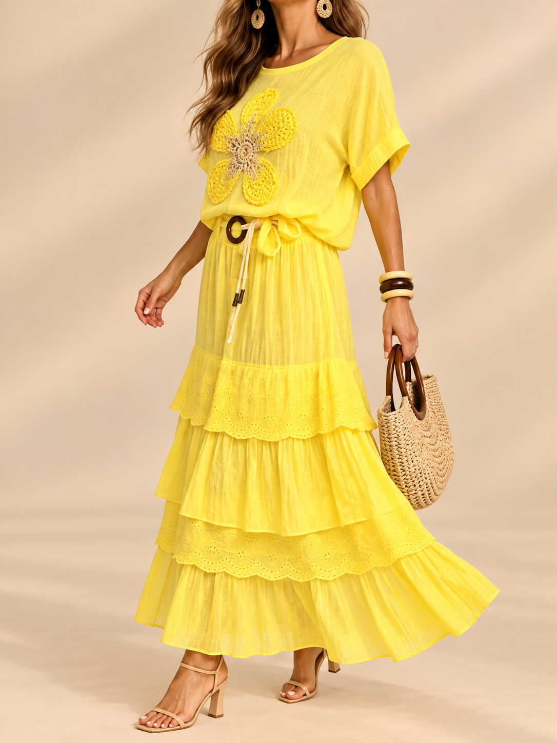 Conjunto Fiore Capri de Lino Italiano – 2 Piezas