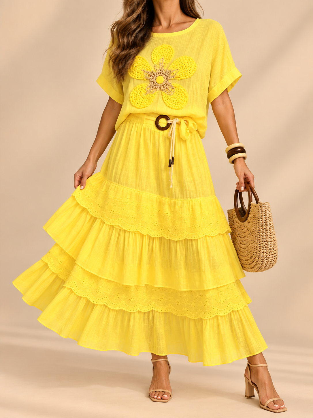 Conjunto Fiore Capri de Lino Italiano – 2 Piezas
