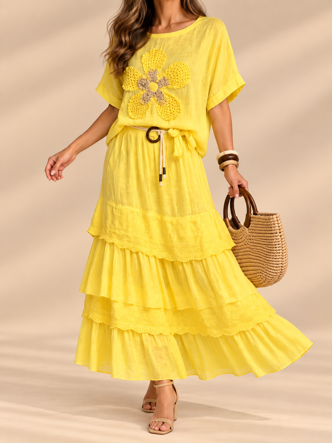 Conjunto Fiore Capri de Lino Italiano – 2 Piezas
