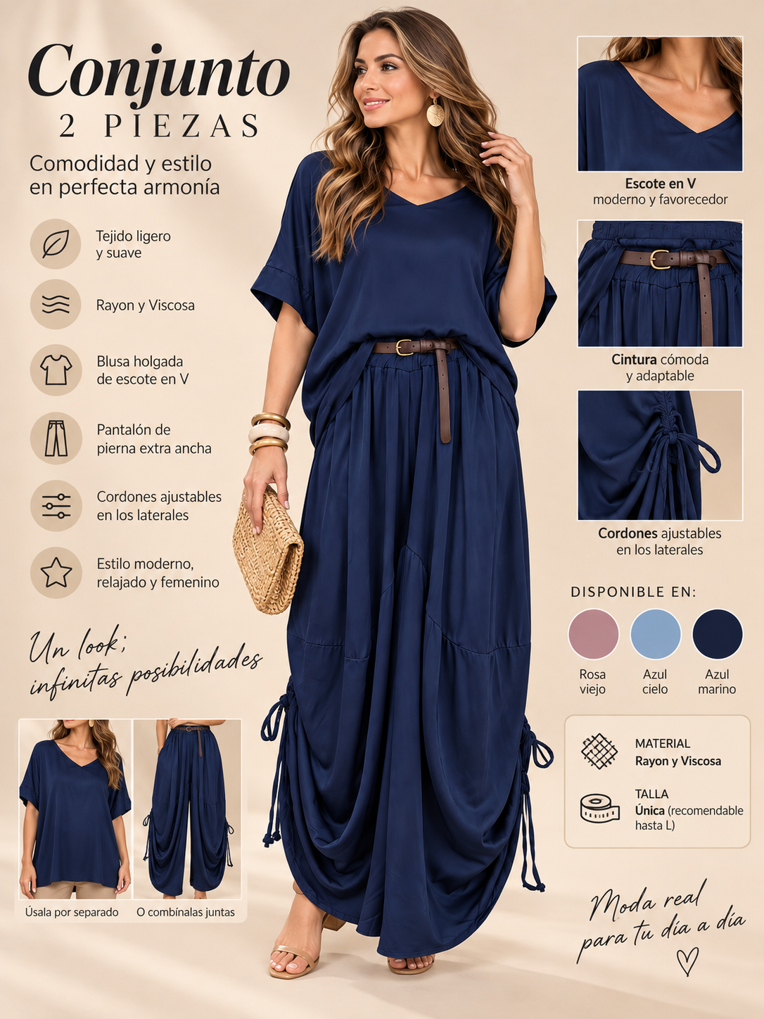 Set Siena – Blusa + Pantalón Fluido