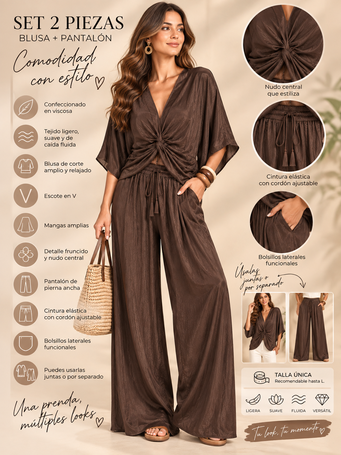 Set de Viscosa Blusa + Pantalón