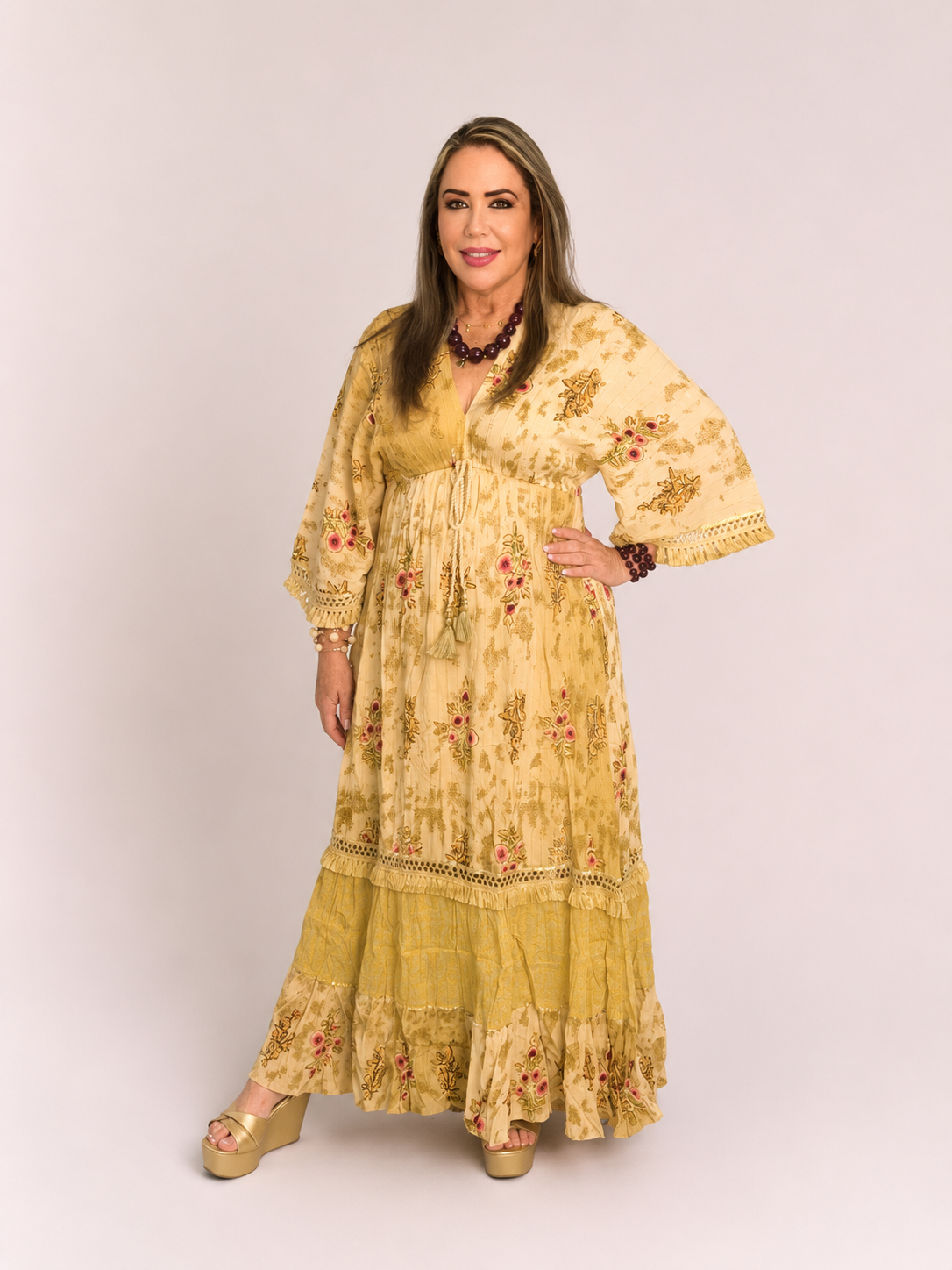 Vestido Maxi Boho Bordado