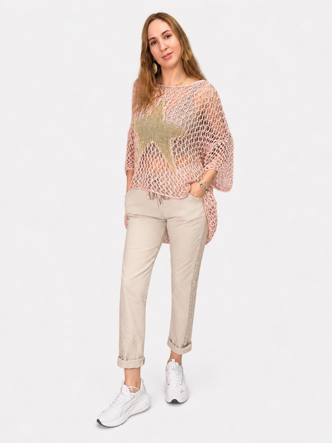 Pantalón Viscosa con Detalle Brillante