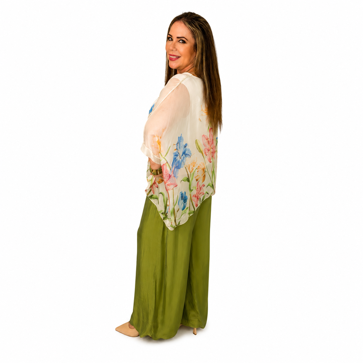 Conjunto Floral Seda Italiana