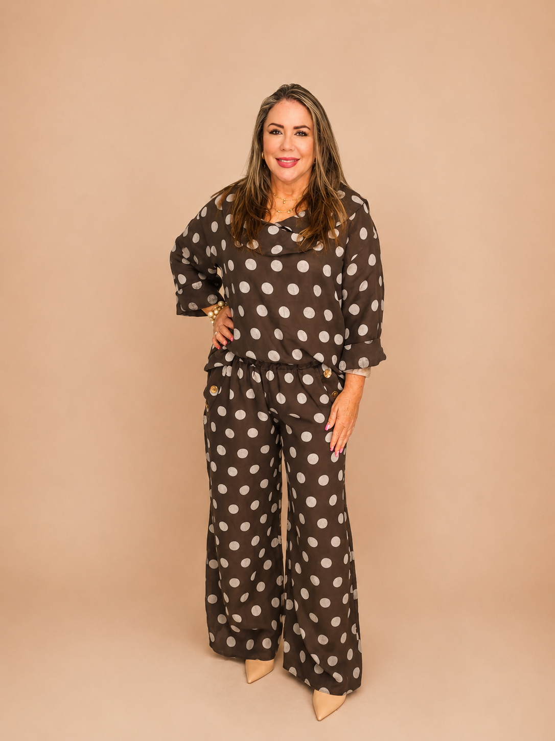 Set de Lino Lunares – Blusa + Pantalón