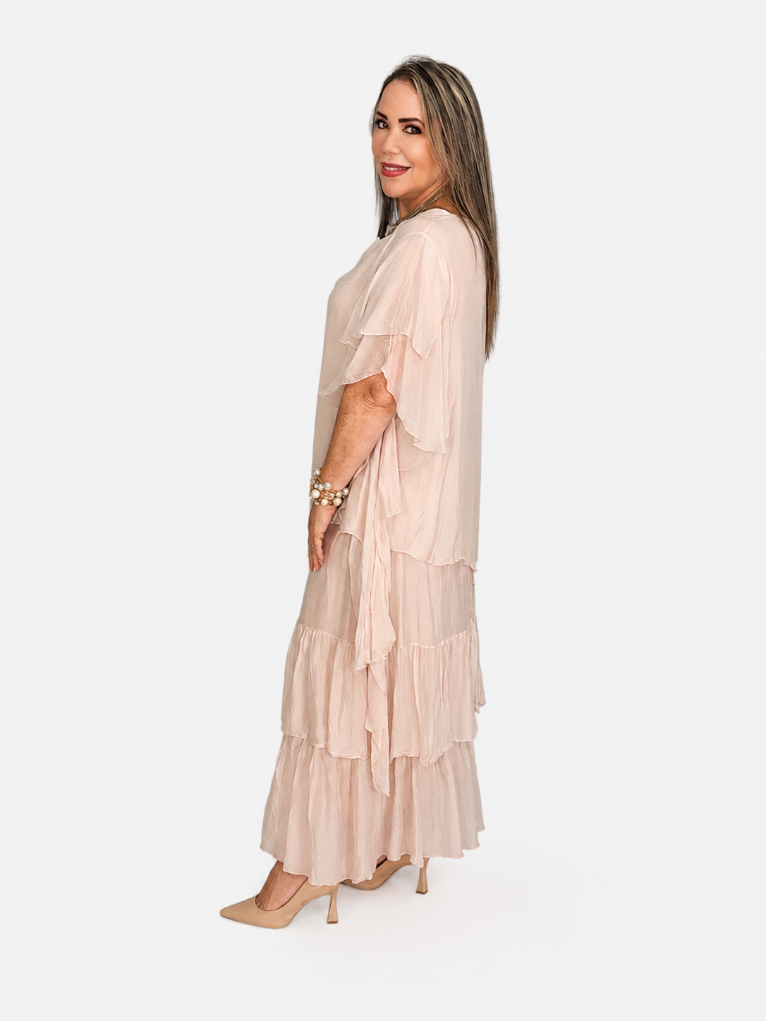 Blush Grace Silk & Viscose Dress