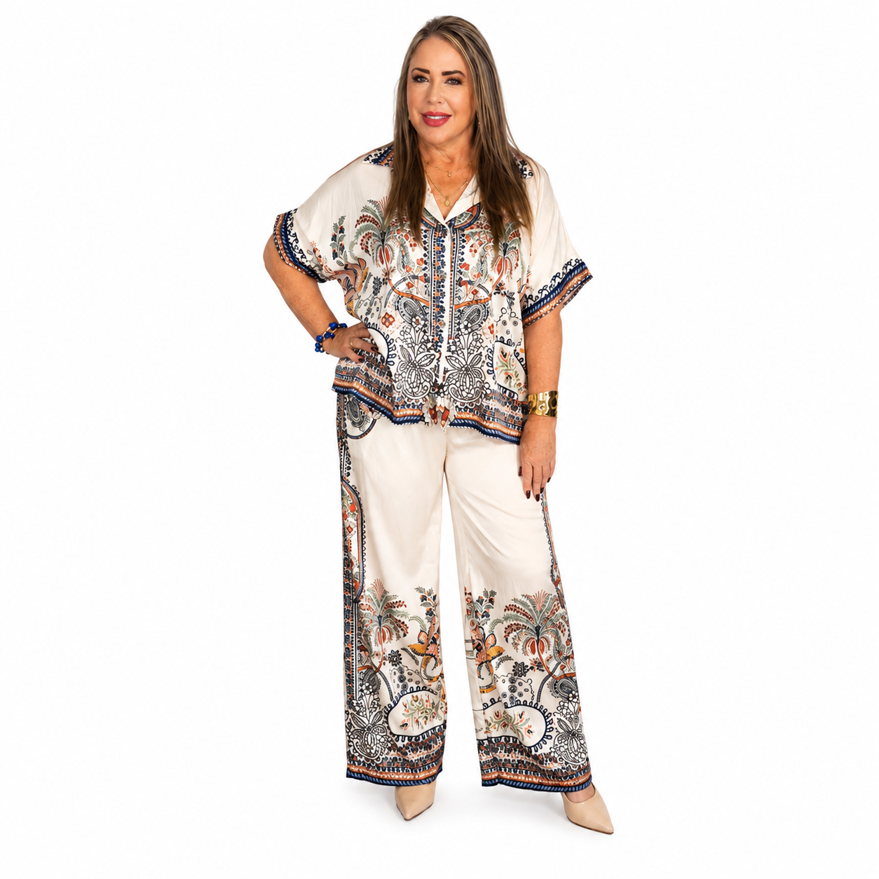 Set elegante estampado