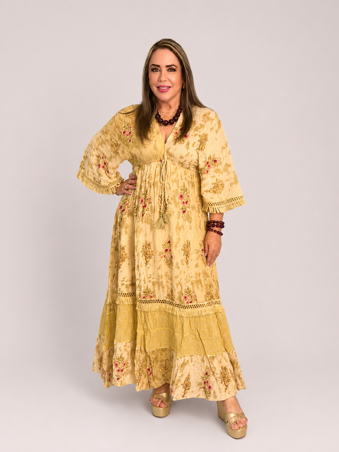 Vestido Maxi Boho Bordado