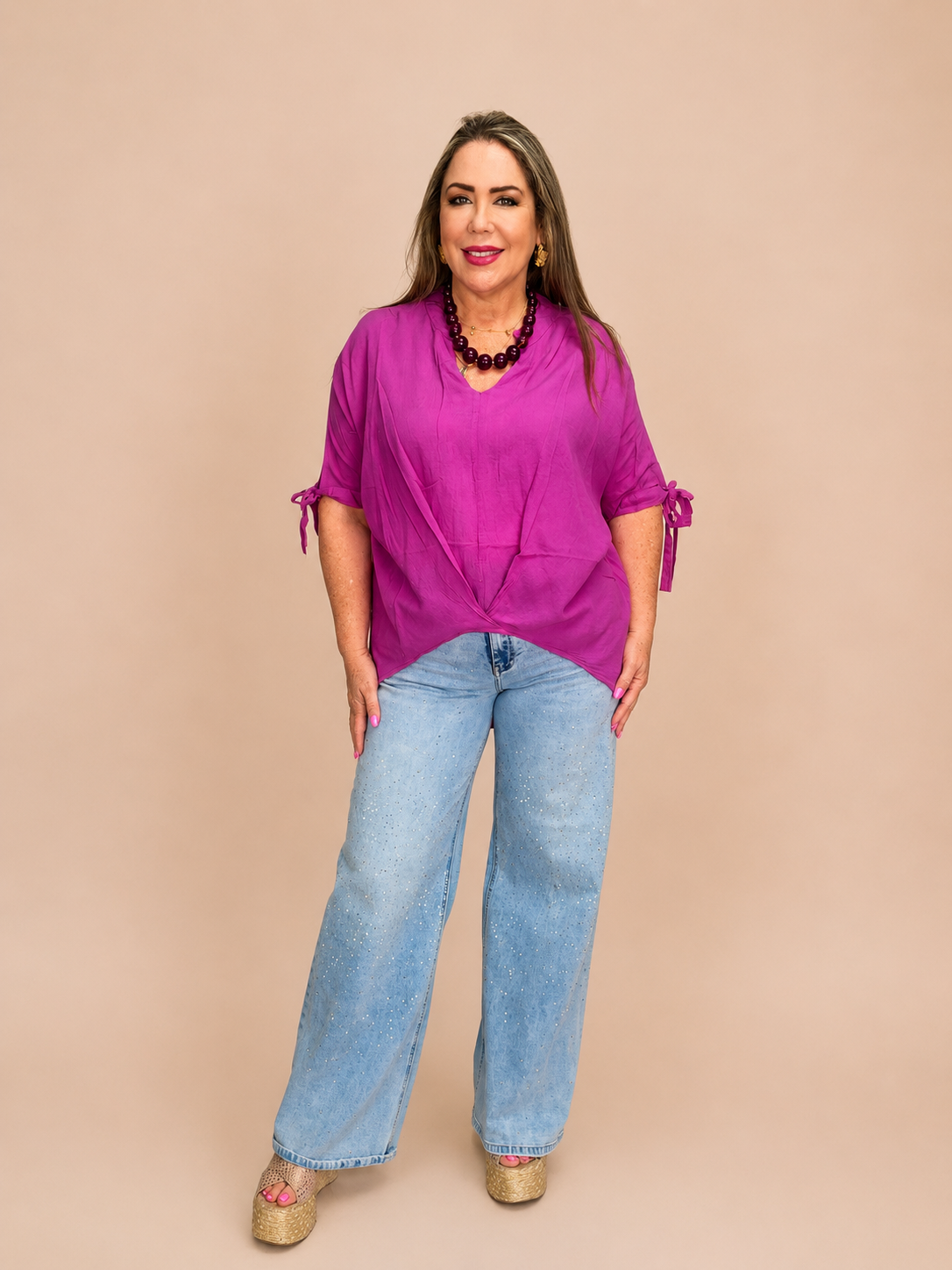 Blusa de Algodón con Collar Incluido