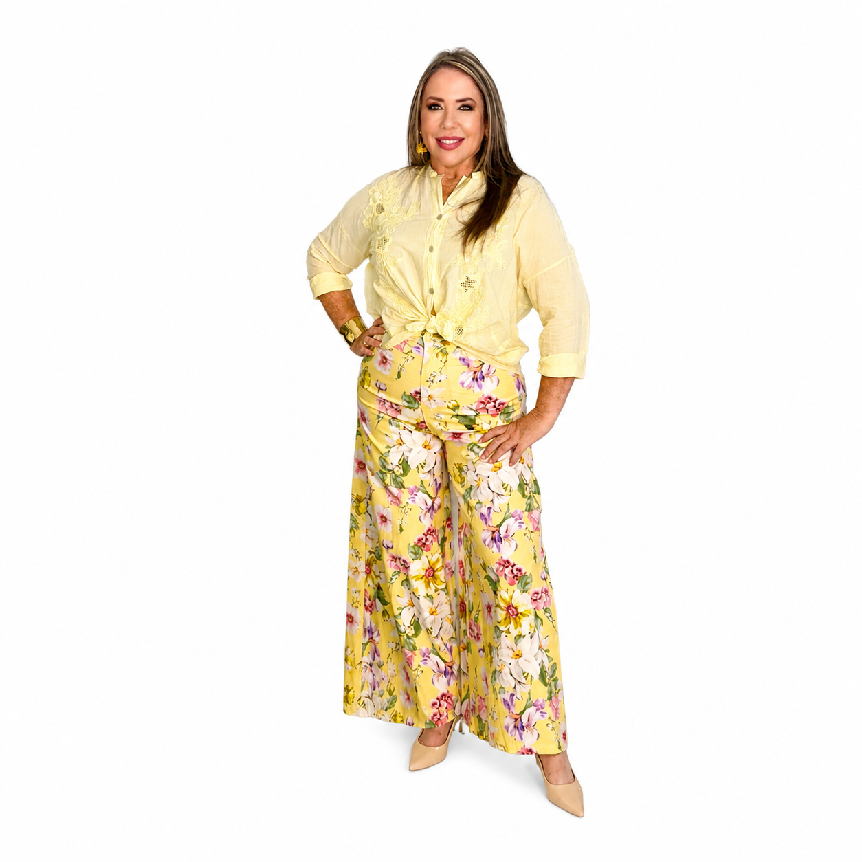 Pantalón Palazzo Floral Primavera