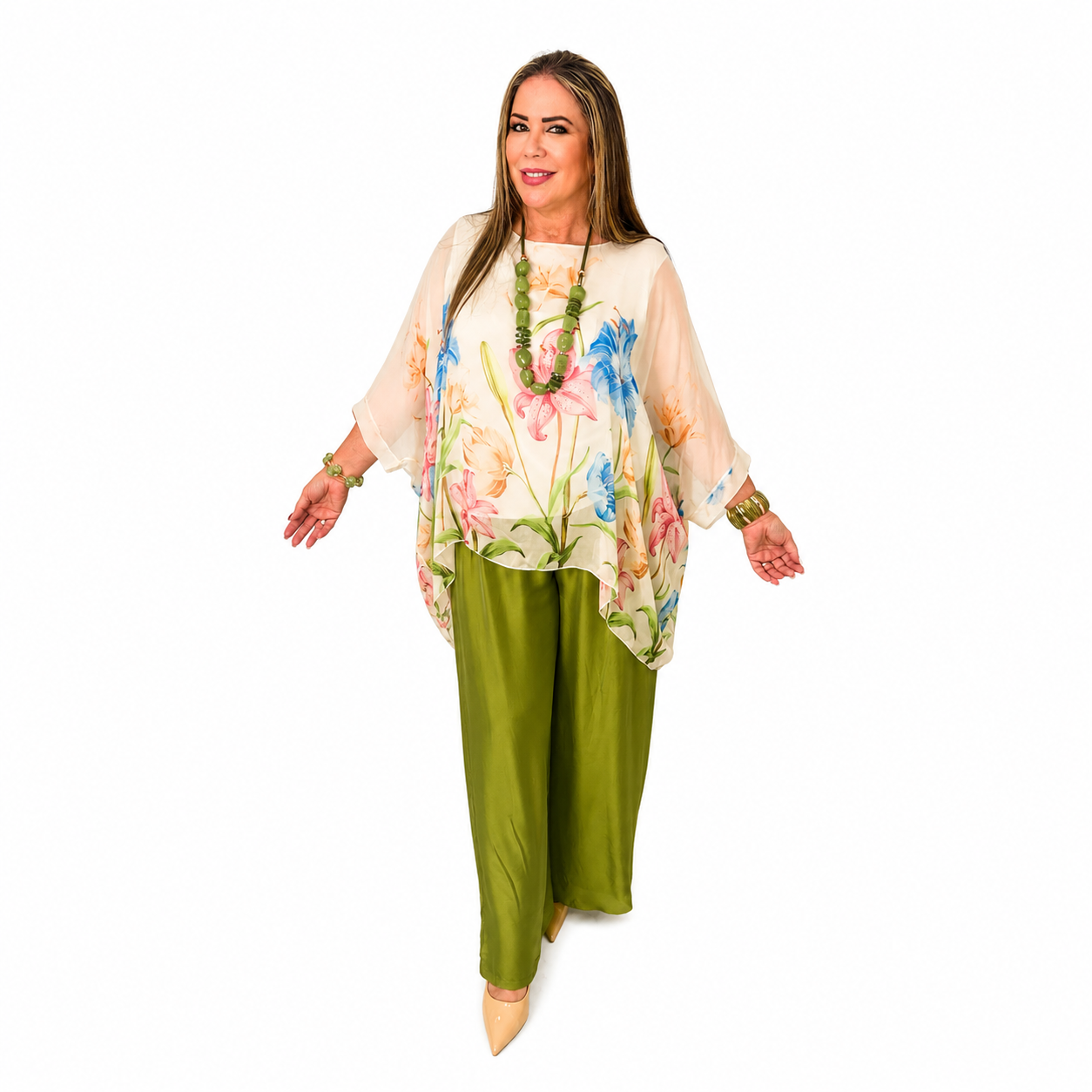 Conjunto Floral Seda Italiana