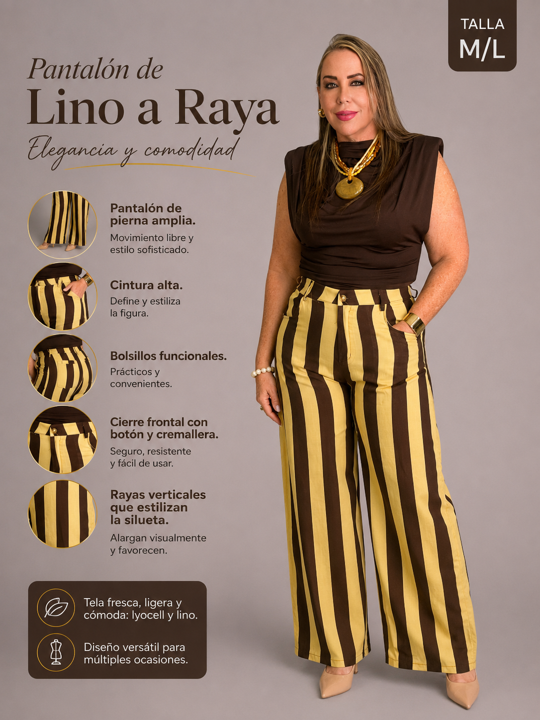 Pantalón Capri Rayas
