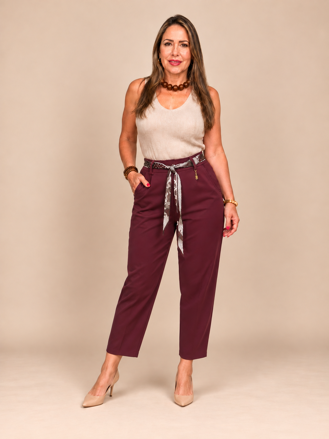 ✨ Pantalón Elegance Chic – Cintura Alta con Cinturón