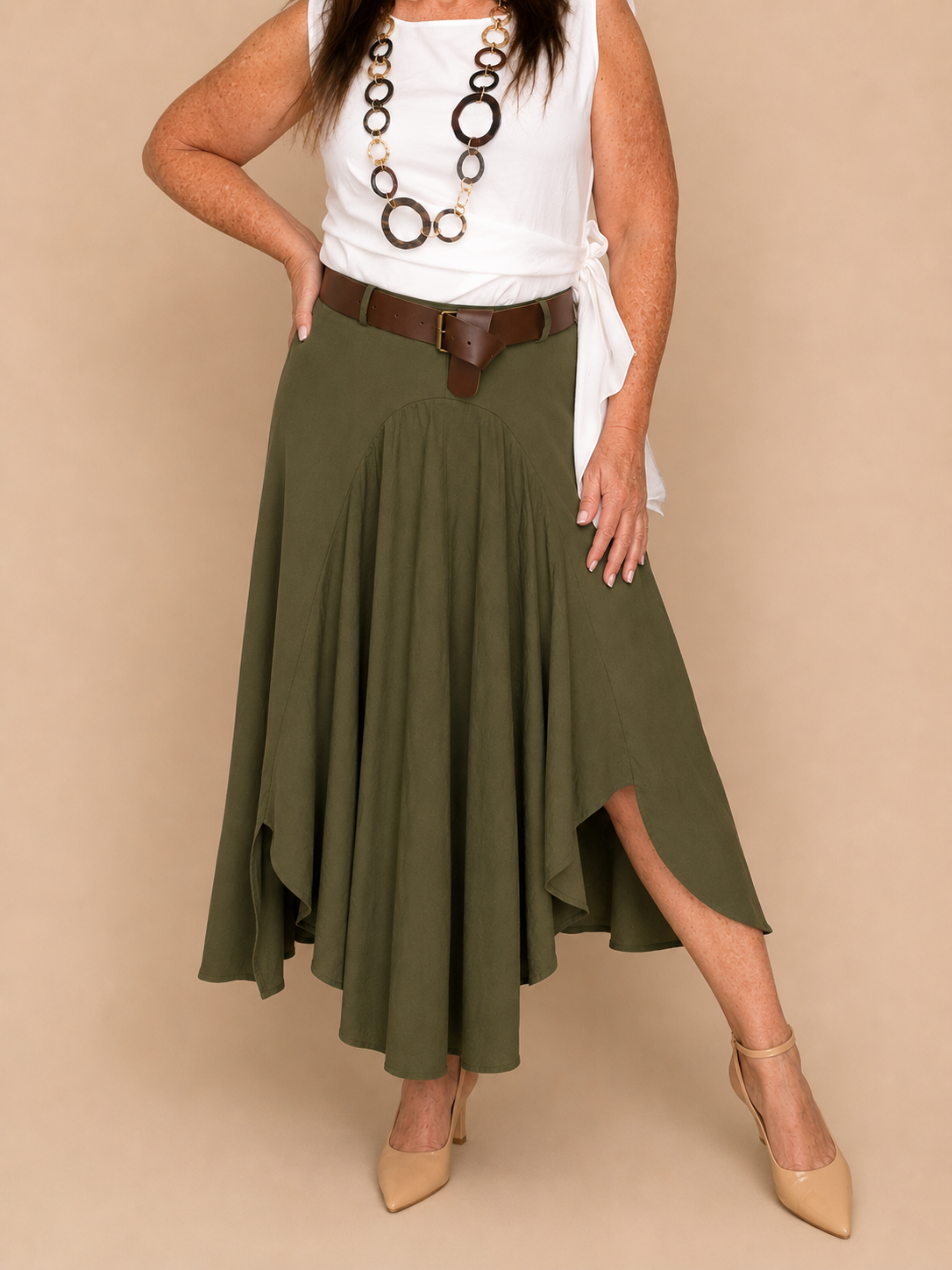 Falda Midi de Algodón