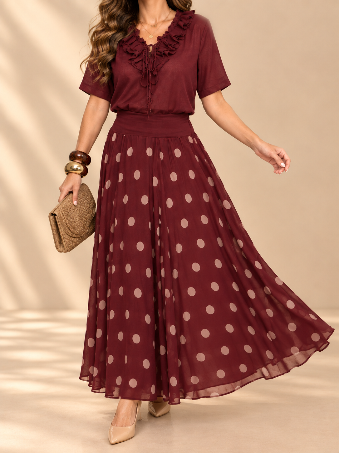 Set de Algodón de Dos Piezas – Blusa + Falda 🤍✨