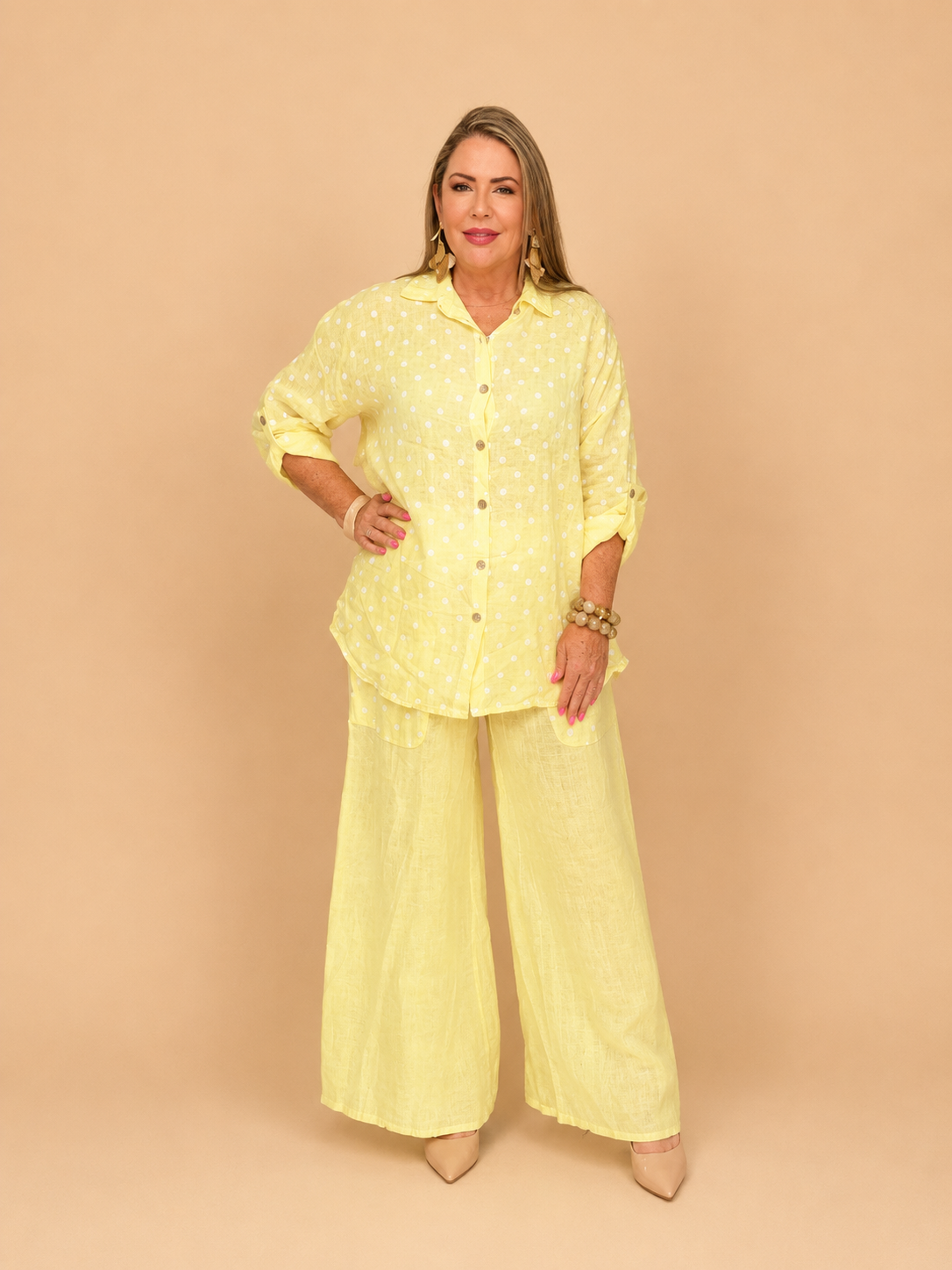 Set de Lino Italiano de Dos Piezas – Camisa + Pantalón